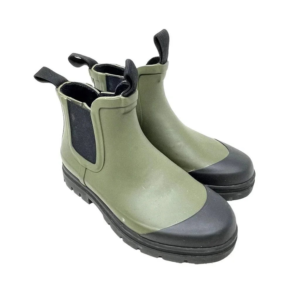 Everlane The Rain Boot in Surplus Green Olive‎ Chelsea Size US 5